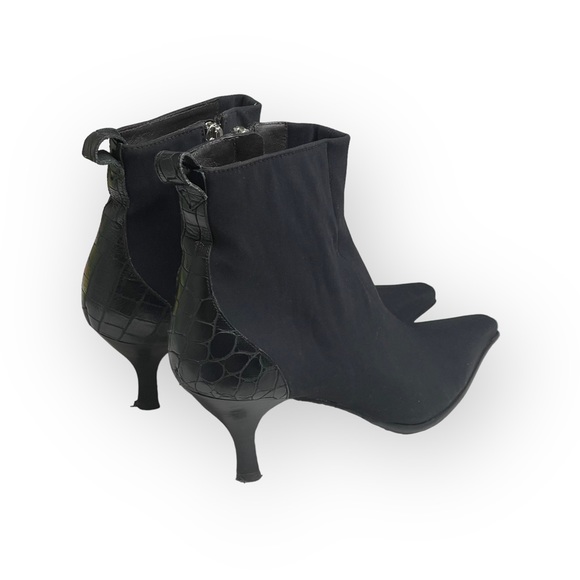 Donald Pliner ☀︎︎ Lola Kitten Heel Sock Ankle Booties ☀︎︎ Croc Embossed ☀︎︎ 7M - Picture 2 of 16